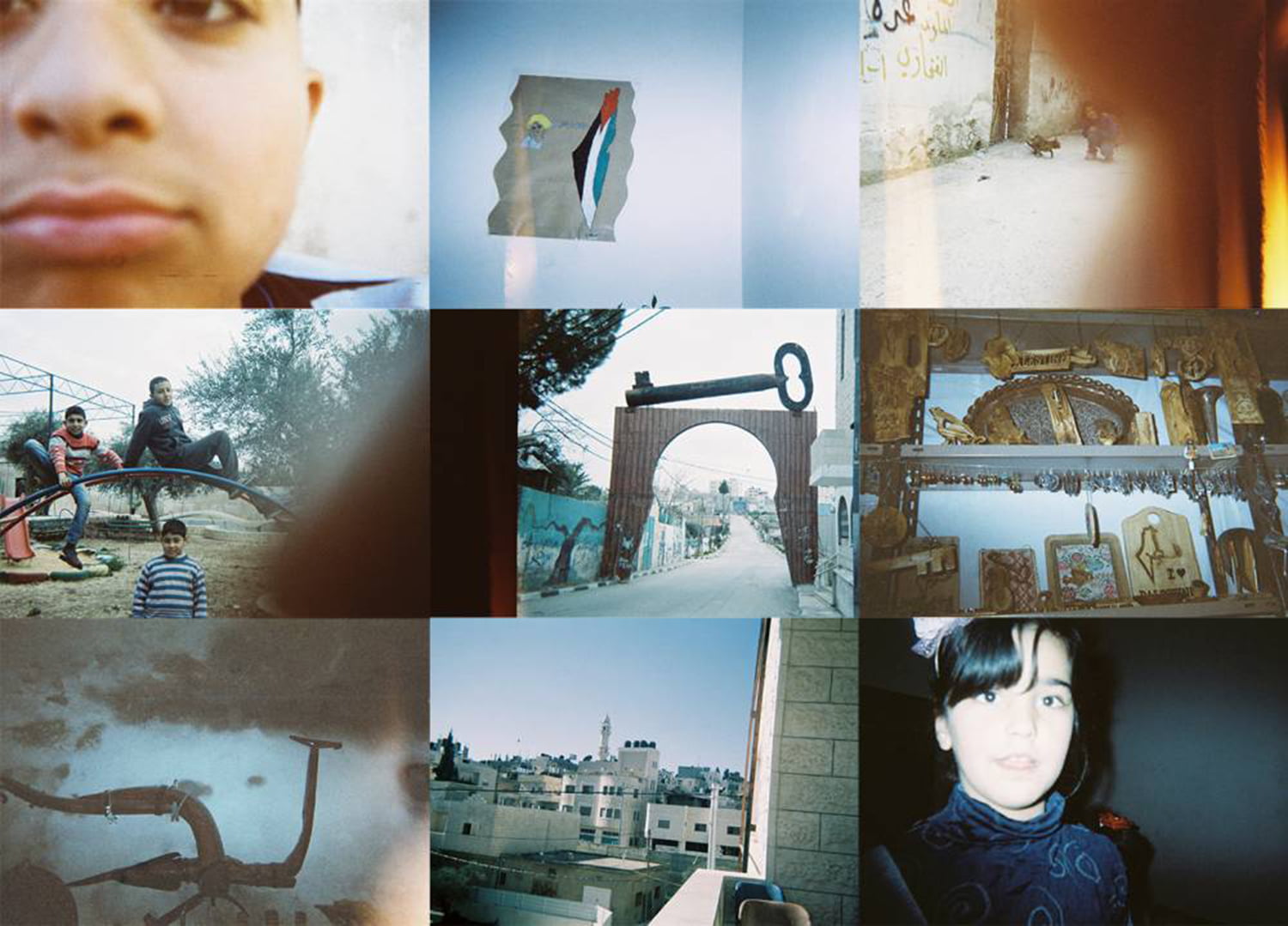 Kollaasissa valokuvia Palestiinasta.