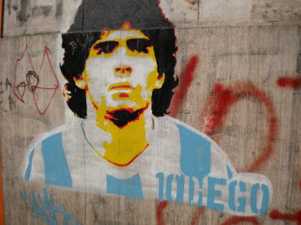 Graffiti, jossa Maradona.