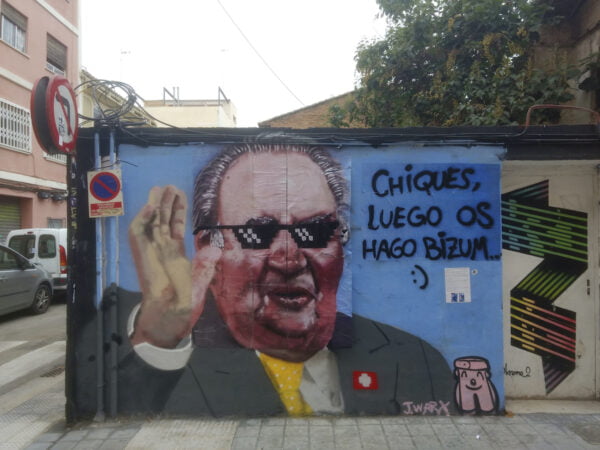 Graffiti johon on maalattu Francon karikatyyri