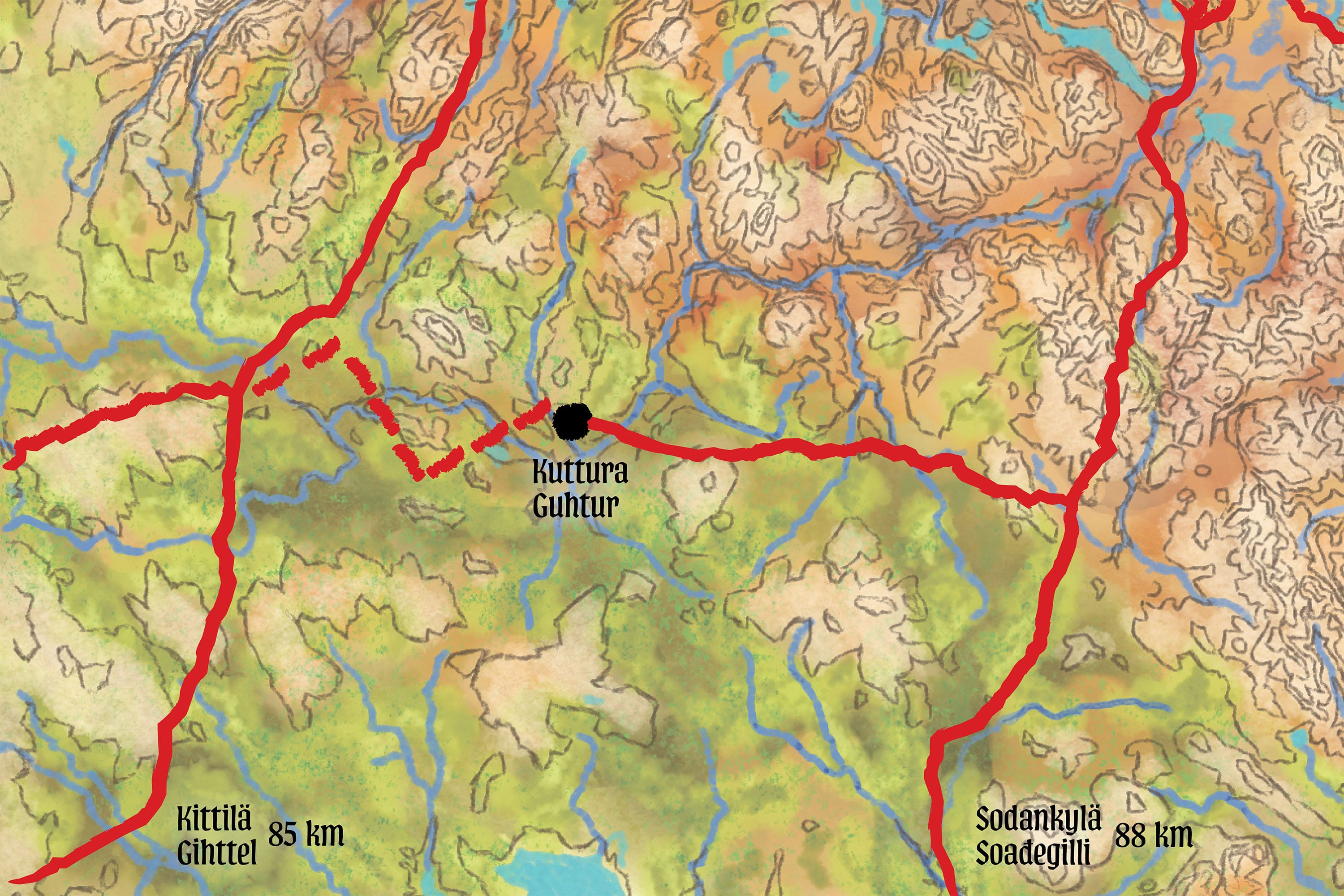 Kuttura kartta paikannimet