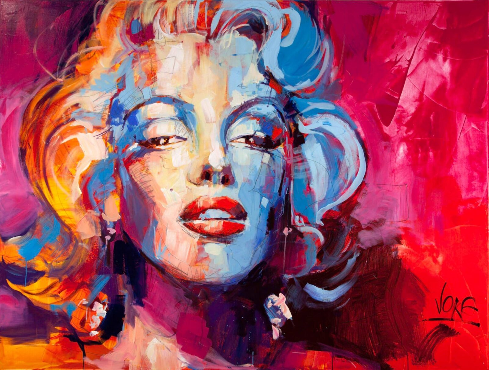 Maalaus Marilyn Monroesta.