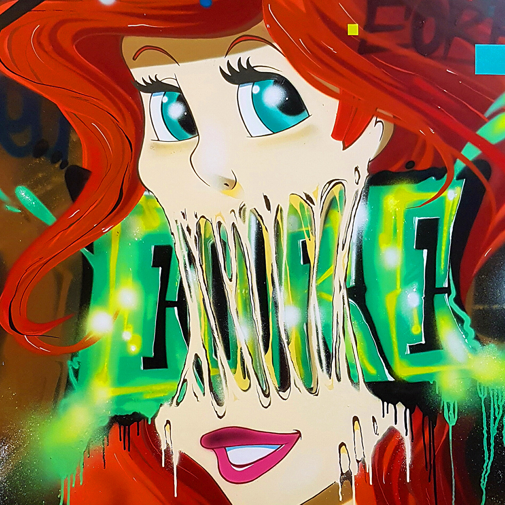 EORE: Not Quite, yksityiskohta. Spraymaali levylle 2017.