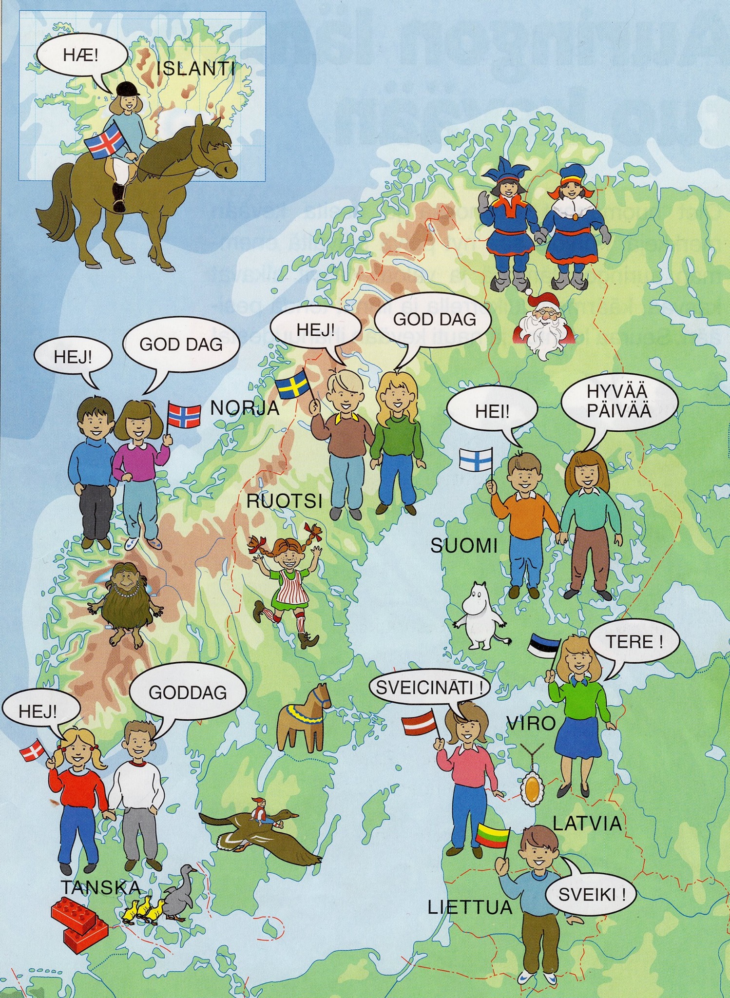 Kysymys siitä, kenen ääni kuuluu on tietnekin hyvin keskeinen yhteiskunnan toiminnan kannalta. Oheinen kuva on peräisin Koulun ympäristötieto 4 -kirjasta (2001). Ensisilmäyksellä ihan passeli kuva näyttää varsin erilaiselta, kun miettii hetken, ketkä ovat äänessä ja keiltä ääni puuttuu. Viiden pisteen vihje: Pelkästään satuolennot eivät jää äänettömiksi.