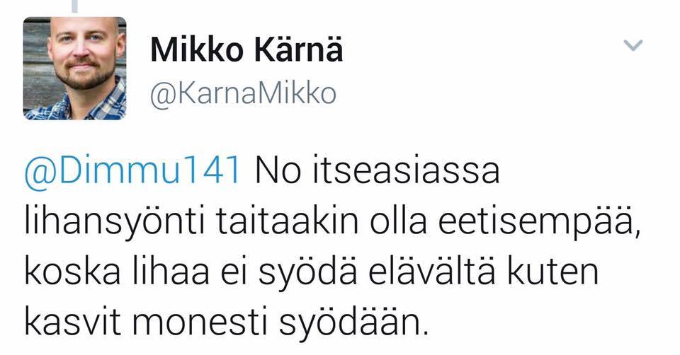 Tämä ei siis ole kuvamanipulaatio tai huonotapaista panettelua. Tämä on kansaedustajan omalla nimellään ja naamalla julkaisema kommentti.