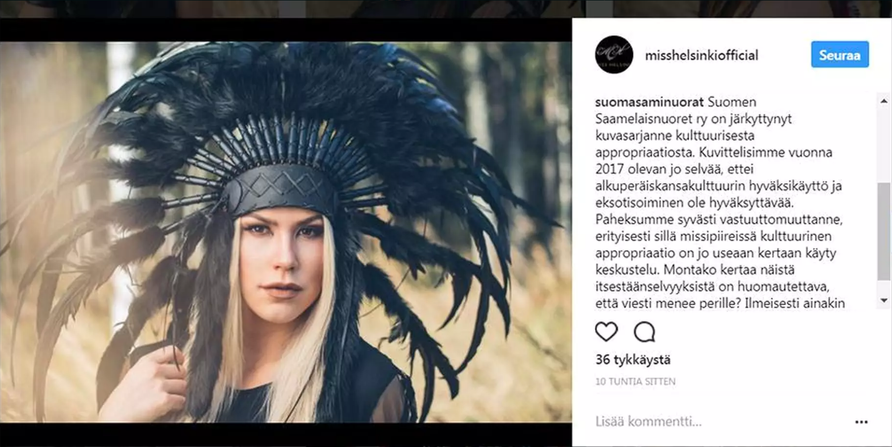 Nyt kävi näin. Tämä kuvassa näkyvä kommnetti katosi Miss Helsinki -kilpailun internetistä. Mutta eihän mikään nettiin päässyt milloinkaan netistä katoa. Kuvakaappaus NYT.fi.
