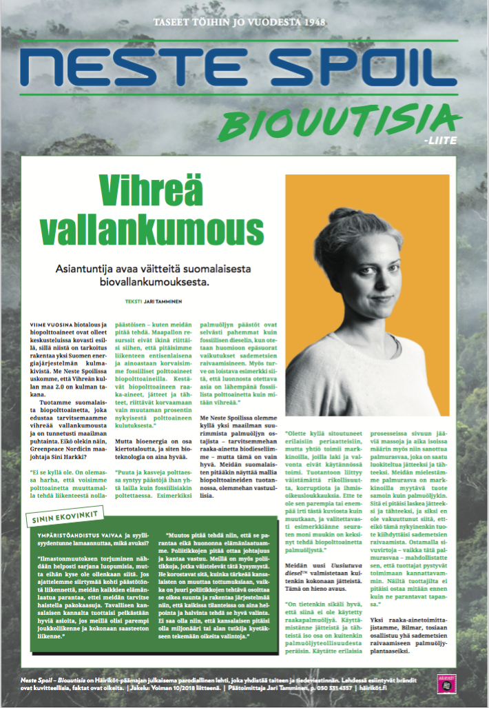 Neste Spoil -lehti julkaistiin Voiman 10/2018 liitteenä. 