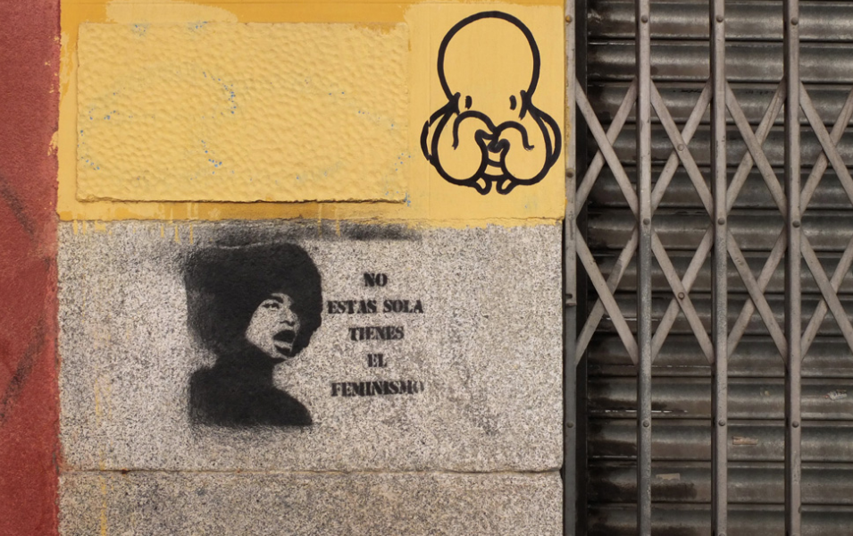 "Et ole yksin, sinulla on feminismi." KUVA: Jonna Tolonen (Madrid)