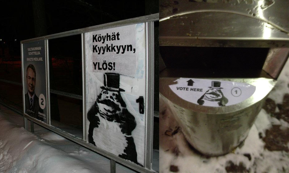 Nykyään sosiaalinen media on täynnä äänestyskopissa otettuja valokuvia. Plösö oli suunnannäyttäjä tässäkin trendissä ja julkaisi kuvan äänestyskopista jo vuonna 2012.