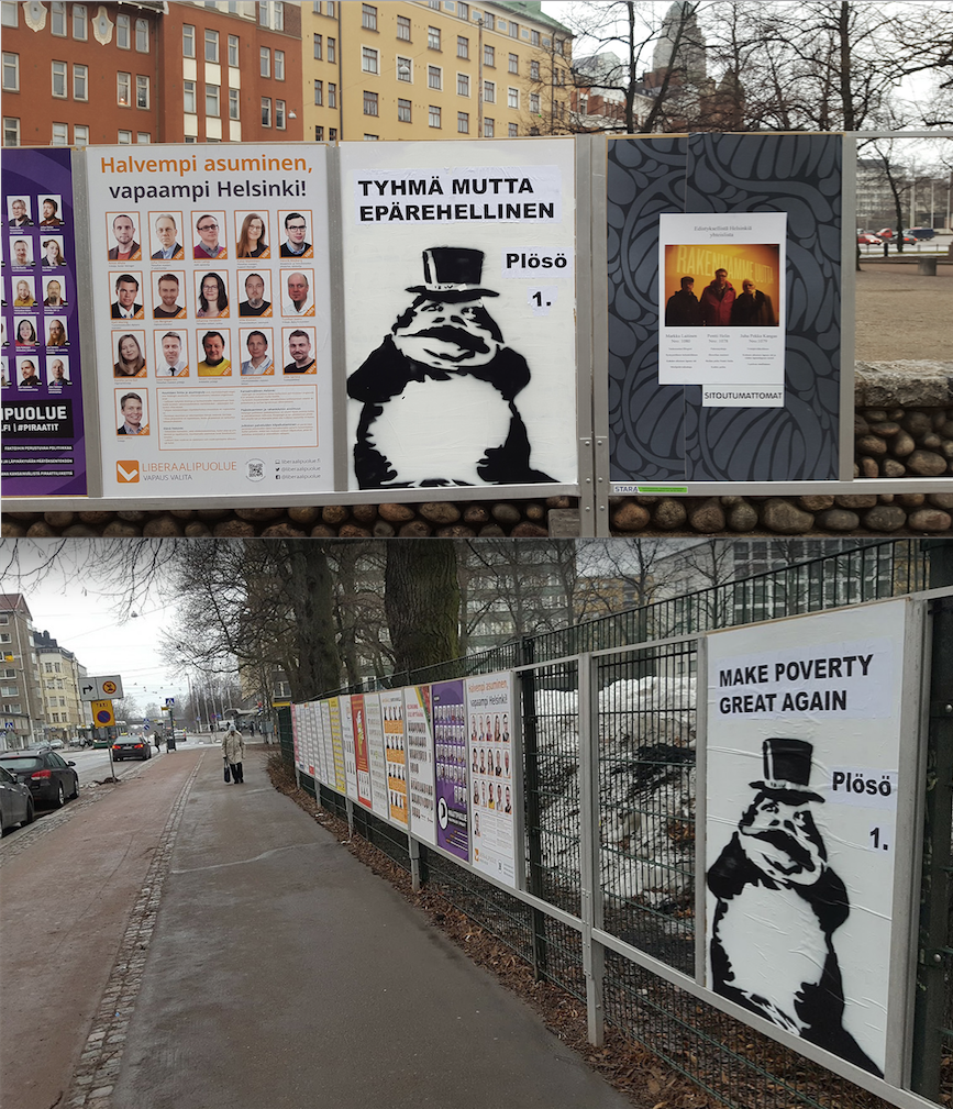 Plösö on periaatteen mies ja arvostaa uskollisuutta. Hän on luottanut saman viestintätoimiston palveluihin läpi poliittisen uransa. Esteettiset linjat ovat pysyneet muuttumattomina, tunnistettavina. Äänestäjiä ole kiusattu heittelehtivällä muotokielellä. Plösö edellyttää samaa lojaaliutta orjilt.. ..alamaisiltaan myös.