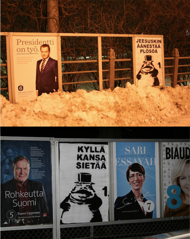 PLÖSÖ PRESSAKSI. Vuonna 2012 oli tarjolla vaihtoehto leipääntyneille urapoliitikoille.