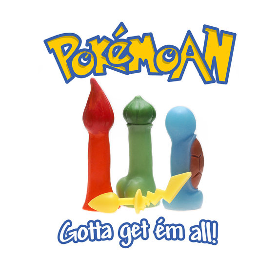 Koska elämme ajassa, jossa jokaisesta sarjakuvafilmatisoinnista tehdään pornoparodia ei tarvinnut kauaa odottaa puhtaasti aikuisille suunnattuja sovelluksia Pokémonista. Pokemon Gon inspiroimat Pokémoan-dildot näyttäisivät olevan todellisuutta. Kuten niin usein, kaikki haluavat siivunsa (lisää aiheesta: http://dangerousminds.net/comments/pokemon_go_inspired_dildos_are_finally_here)