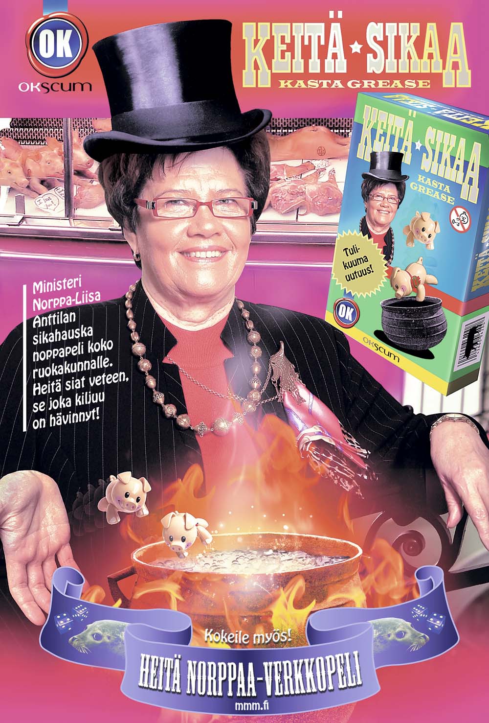 Sen lisäksi, että maa - ja metsätalousministeri Sirkka - Liisa Anttila raivasi tiensä Anti Animalia -kilpailun kärkeen vuonna 2009, hän pääsi tähdittämään Voiman vastamainosta.