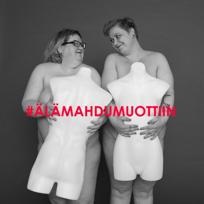 Niina Stolt ja Mirkku Merimaa jatkavat #älämahdumuottiin -kuvauksia syksyllä. KUVA: Ihana Elämys Oy/Niina Stolt 