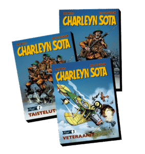 Sarjakuva-albumien kannet.