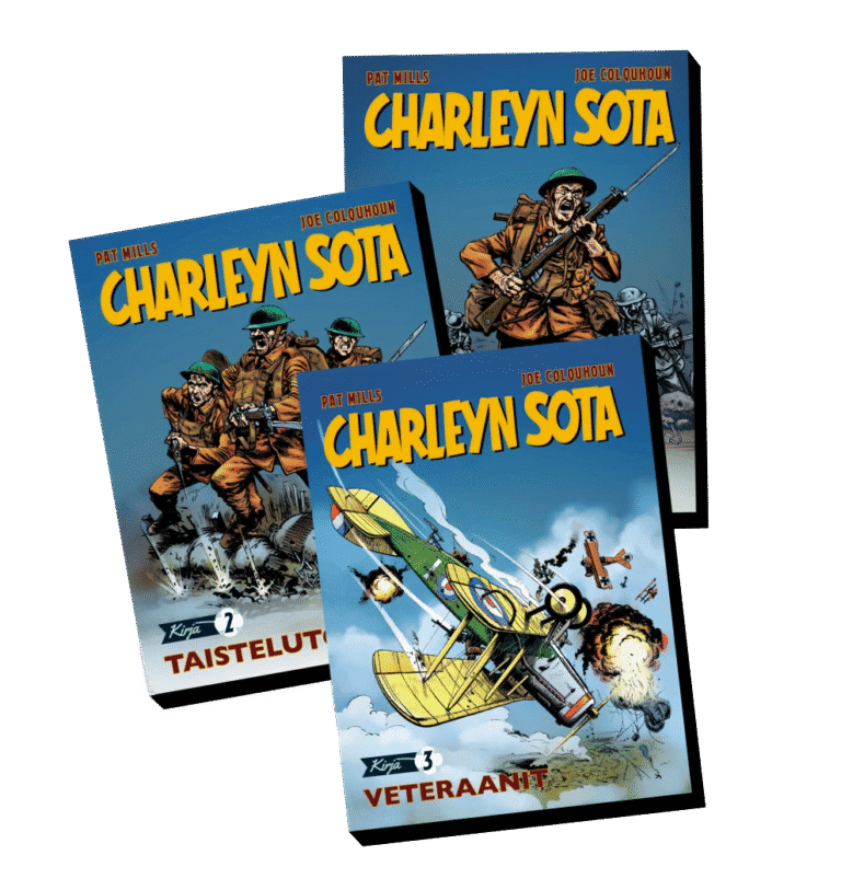 Sarjakuva-albumien kannet.