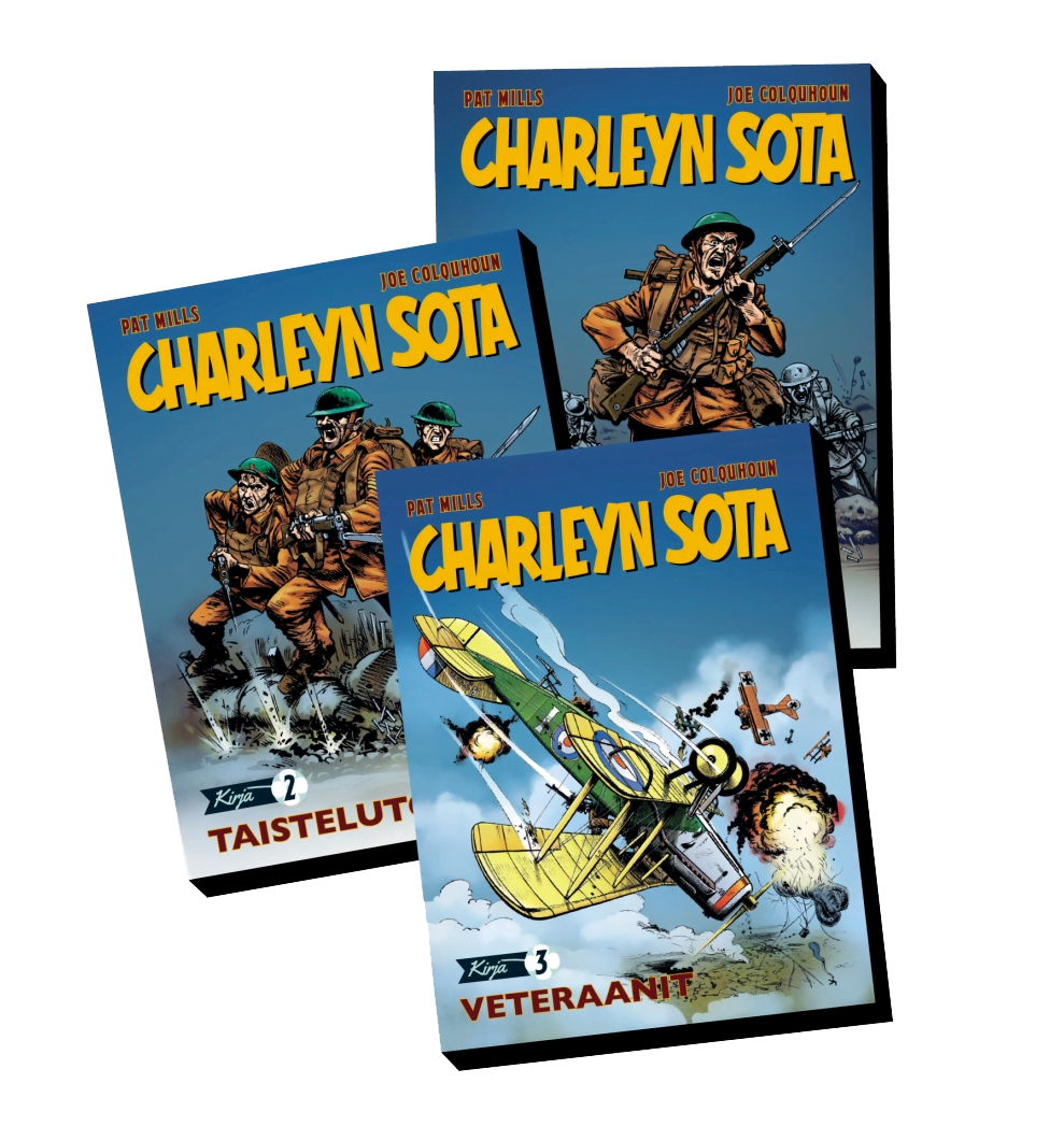 Sarjakuva-albumien kannet.