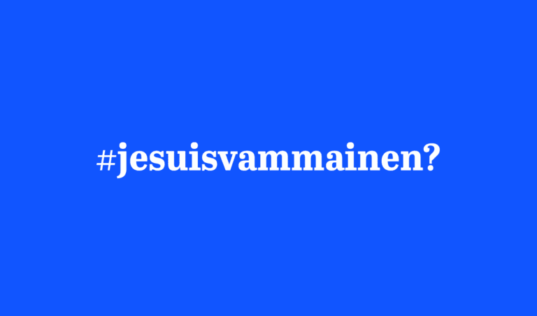 Teksti "jesuisvammainen?" sinisellä taustalla.