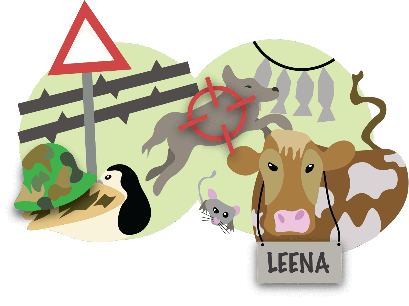 Kuvituskuva eläimistä