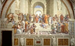 Turvallisemman tilan todellinen tarkoitus – konfliktin ulos sulkeminen vai yhteyden etsiminen? the-school-of-athens-by-raffaello-sanzio-da-urbino-e1700216342607