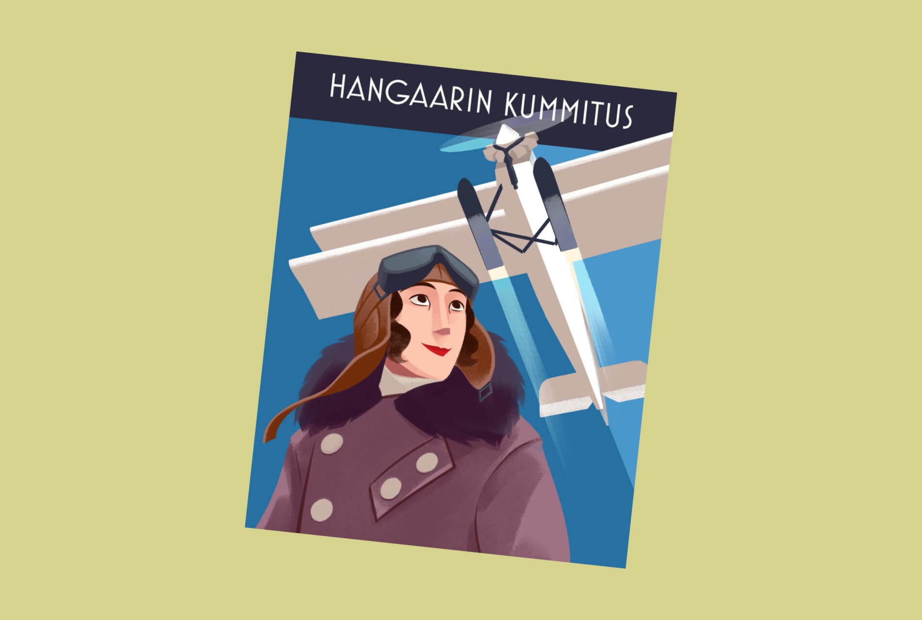 Poikkeuksellisen kauniisti väritetty sarjakuva kertoo Suomen ensimmäisestä naislentäjästä 1930-luvun Helsingissä