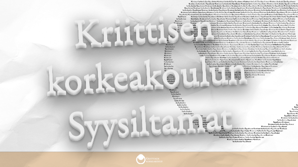 Kriittisen korkeakoulun syysiltamat